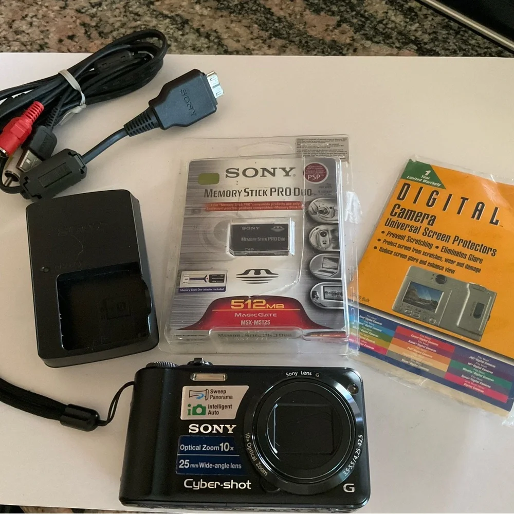 Sony Cyber-shot DSC-H55 Black Camera Set with Accessories - Picture 2 of 11